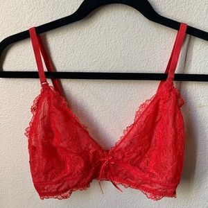 Heidi Klum red lace bralette